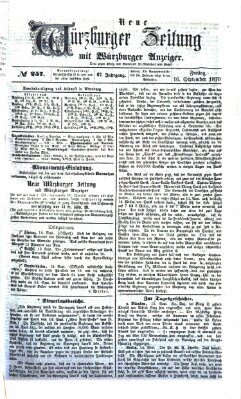 Neue Würzburger Zeitung Freitag 16. September 1870