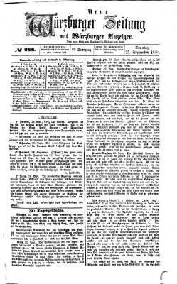 Neue Würzburger Zeitung Sonntag 25. September 1870