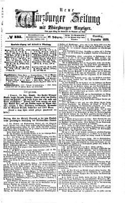 Neue Würzburger Zeitung Samstag 3. Dezember 1870