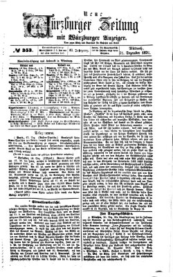 Neue Würzburger Zeitung Mittwoch 21. Dezember 1870