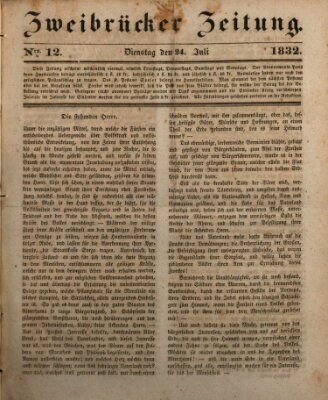 Zweibrücker Zeitung Dienstag 24. Juli 1832