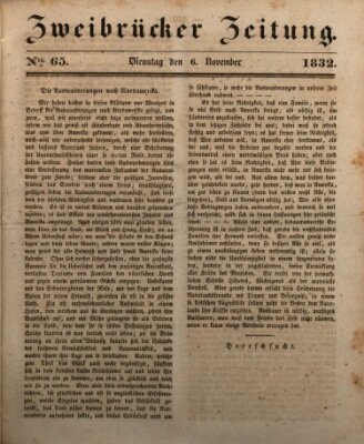 Zweibrücker Zeitung Dienstag 6. November 1832