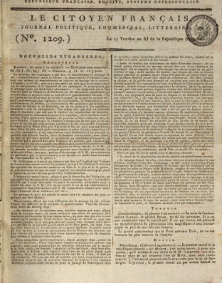 Le citoyen franc̜ais Dienstag 15. März 1803