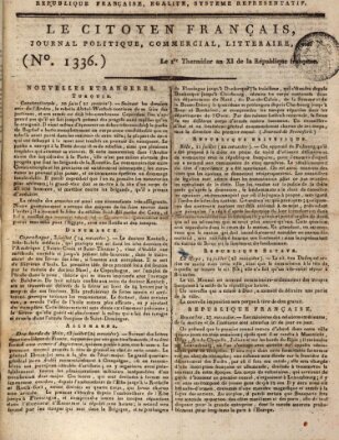 Le citoyen franc̜ais Mittwoch 20. Juli 1803