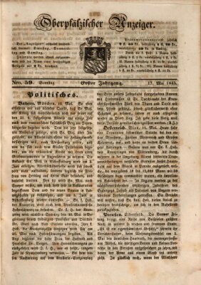 Oberpfälzer Anzeiger Samstag 17. Mai 1845