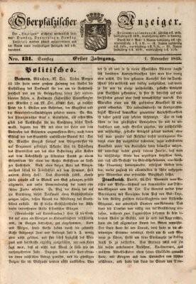 Oberpfälzer Anzeiger Samstag 1. November 1845