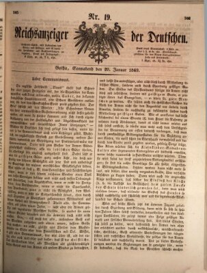 Reichsanzeiger der Deutschen (Allgemeiner Anzeiger der Deutschen) Samstag 20. Januar 1849