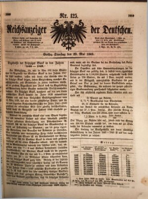 Reichsanzeiger der Deutschen (Allgemeiner Anzeiger der Deutschen) Dienstag 29. Mai 1849