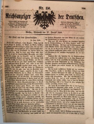 Reichsanzeiger der Deutschen (Allgemeiner Anzeiger der Deutschen) Mittwoch 27. Juni 1849