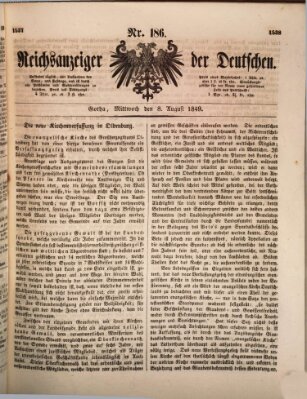 Reichsanzeiger der Deutschen (Allgemeiner Anzeiger der Deutschen) Mittwoch 8. August 1849