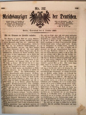 Reichsanzeiger der Deutschen (Allgemeiner Anzeiger der Deutschen) Samstag 6. Oktober 1849