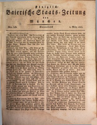 Königlich-Baierische Staats-Zeitung von München (Süddeutsche Presse) Samstag 1. März 1806