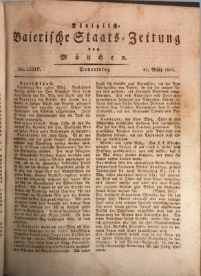 Königlich-Baierische Staats-Zeitung von München (Süddeutsche Presse) Donnerstag 27. März 1806