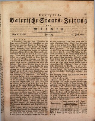 Königlich-Baierische Staats-Zeitung von München (Süddeutsche Presse) Freitag 18. Juli 1806