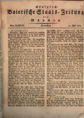 Königlich-Baierische Staats-Zeitung von München (Süddeutsche Presse) Dienstag 29. Juli 1806