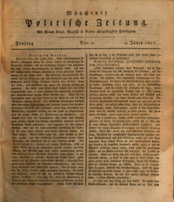 Münchener politische Zeitung (Süddeutsche Presse) Freitag 9. Januar 1807