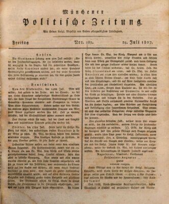Münchener politische Zeitung (Süddeutsche Presse) Freitag 24. Juli 1807