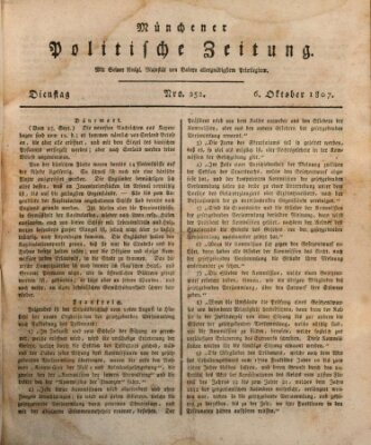 Münchener politische Zeitung (Süddeutsche Presse) Dienstag 6. Oktober 1807