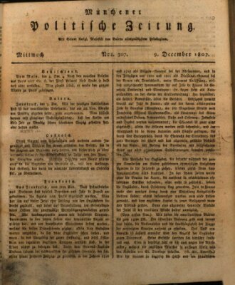 Münchener politische Zeitung (Süddeutsche Presse) Mittwoch 9. Dezember 1807