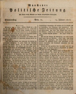 Münchener politische Zeitung (Süddeutsche Presse) Donnerstag 14. Januar 1808