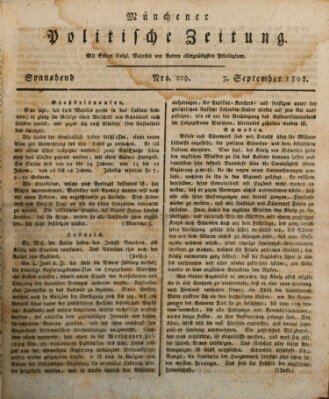 Münchener politische Zeitung (Süddeutsche Presse) Samstag 3. September 1808