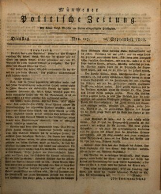 Münchener politische Zeitung (Süddeutsche Presse) Dienstag 20. September 1808