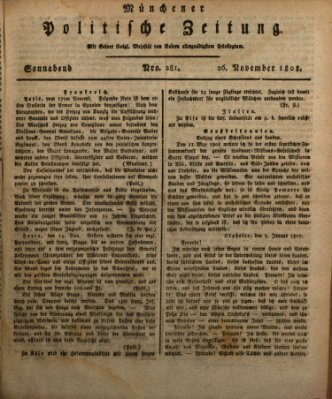 Münchener politische Zeitung (Süddeutsche Presse) Samstag 26. November 1808