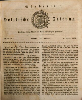 Münchener politische Zeitung (Süddeutsche Presse) Montag 16. Januar 1809