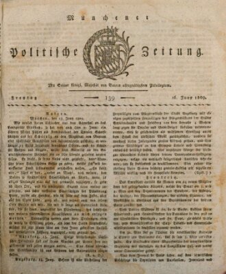 Münchener politische Zeitung (Süddeutsche Presse) Freitag 16. Juni 1809