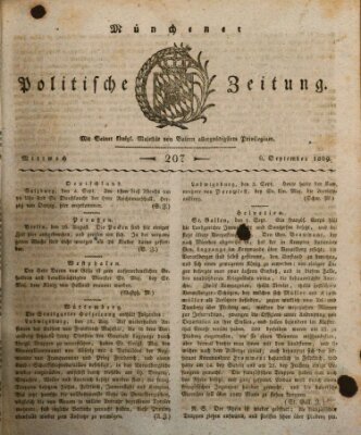 Münchener politische Zeitung (Süddeutsche Presse) Mittwoch 6. September 1809