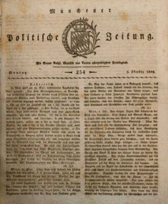 Münchener politische Zeitung (Süddeutsche Presse) Montag 9. Oktober 1809