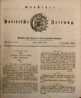 Münchener politische Zeitung (Süddeutsche Presse) Samstag 21. Oktober 1809