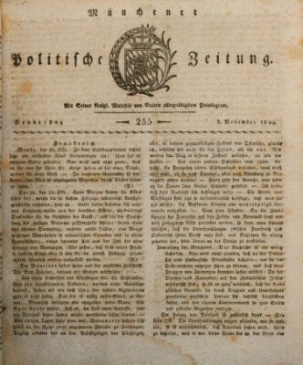 Münchener politische Zeitung (Süddeutsche Presse) Donnerstag 2. November 1809