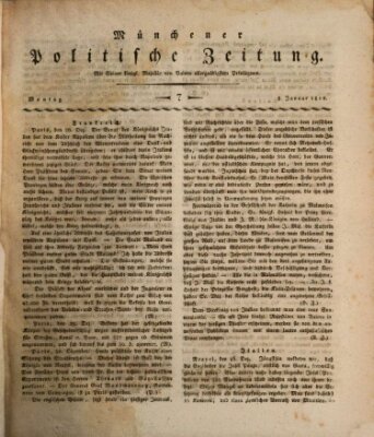 Münchener politische Zeitung (Süddeutsche Presse) Montag 8. Januar 1810