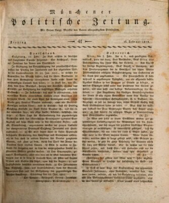 Münchener politische Zeitung (Süddeutsche Presse) Freitag 16. Februar 1810