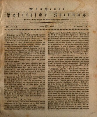 Münchener politische Zeitung (Süddeutsche Presse) Mittwoch 25. April 1810