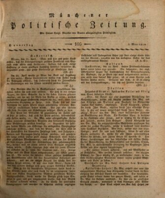 Münchener politische Zeitung (Süddeutsche Presse) Donnerstag 3. Mai 1810