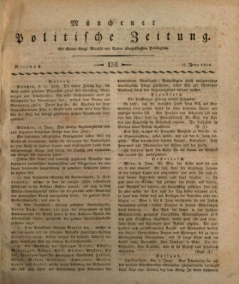 Münchener politische Zeitung (Süddeutsche Presse) Mittwoch 13. Juni 1810