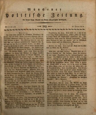 Münchener politische Zeitung (Süddeutsche Presse) Mittwoch 27. Juni 1810