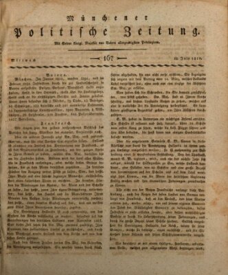 Münchener politische Zeitung (Süddeutsche Presse) Mittwoch 18. Juli 1810