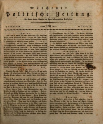 Münchener politische Zeitung (Süddeutsche Presse) Samstag 21. Juli 1810