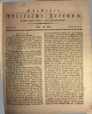 Münchener politische Zeitung (Süddeutsche Presse) Mittwoch 2. Januar 1811