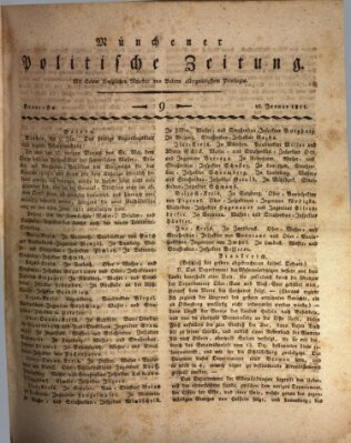 Münchener politische Zeitung (Süddeutsche Presse) Donnerstag 10. Januar 1811