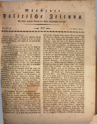 Münchener politische Zeitung (Süddeutsche Presse) Dienstag 11. Juni 1811