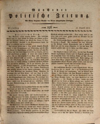 Münchener politische Zeitung (Süddeutsche Presse) Dienstag 20. August 1811
