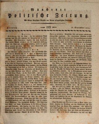 Münchener politische Zeitung (Süddeutsche Presse) Freitag 20. September 1811