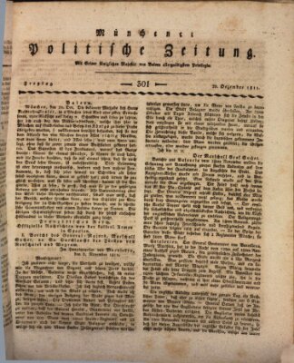 Münchener politische Zeitung (Süddeutsche Presse) Freitag 20. Dezember 1811