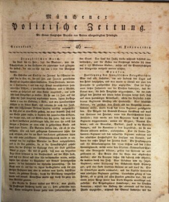 Münchener politische Zeitung (Süddeutsche Presse) Samstag 22. Februar 1812