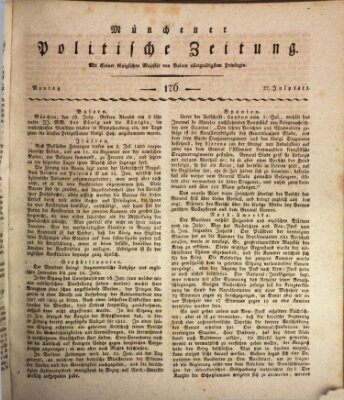 Münchener politische Zeitung (Süddeutsche Presse) Montag 27. Juli 1812