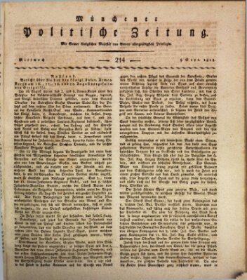 Münchener politische Zeitung (Süddeutsche Presse) Mittwoch 9. September 1812
